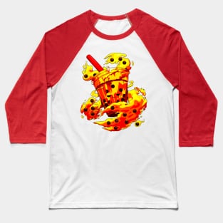 Angry Boba Tea Monster - Lava Baseball T-Shirt